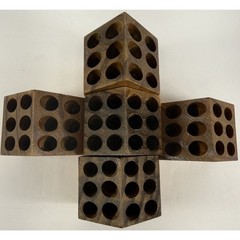 Handmade Wood Block Artist Paint Brush Holders Set of 5 Holds 60 Brushes