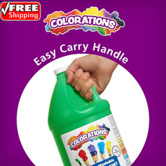 Paraben-Free Washable Tempera Paint for Kids – 1 Gallon Value Size. Vibrant Yell