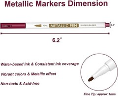 30 Assorted Fine Tip Metallic Markers – 24 Colors & Stencils for Craft Mastery