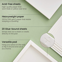 Acrylic Paper Foldable Canvas Pad, 9.5X9.5 Inches, 20 Sheets, DIY Frame, Heavywe