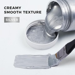 Metallic Silver Acrylic Paint 100ml, Non-Toxic Craft Paint for Art & DIY