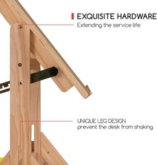 Wood Adjustable Drafting Table: 35.5″ x 23.5″ Art Drawing Desk with Various H…