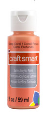 Craft Smart All-Purpose Satin Acrylic Paint 2 fl oz – Deep Coral