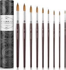 Sable Watercolor Brushes Professional Superior Kolinsky Watercolor Paint,9pcs