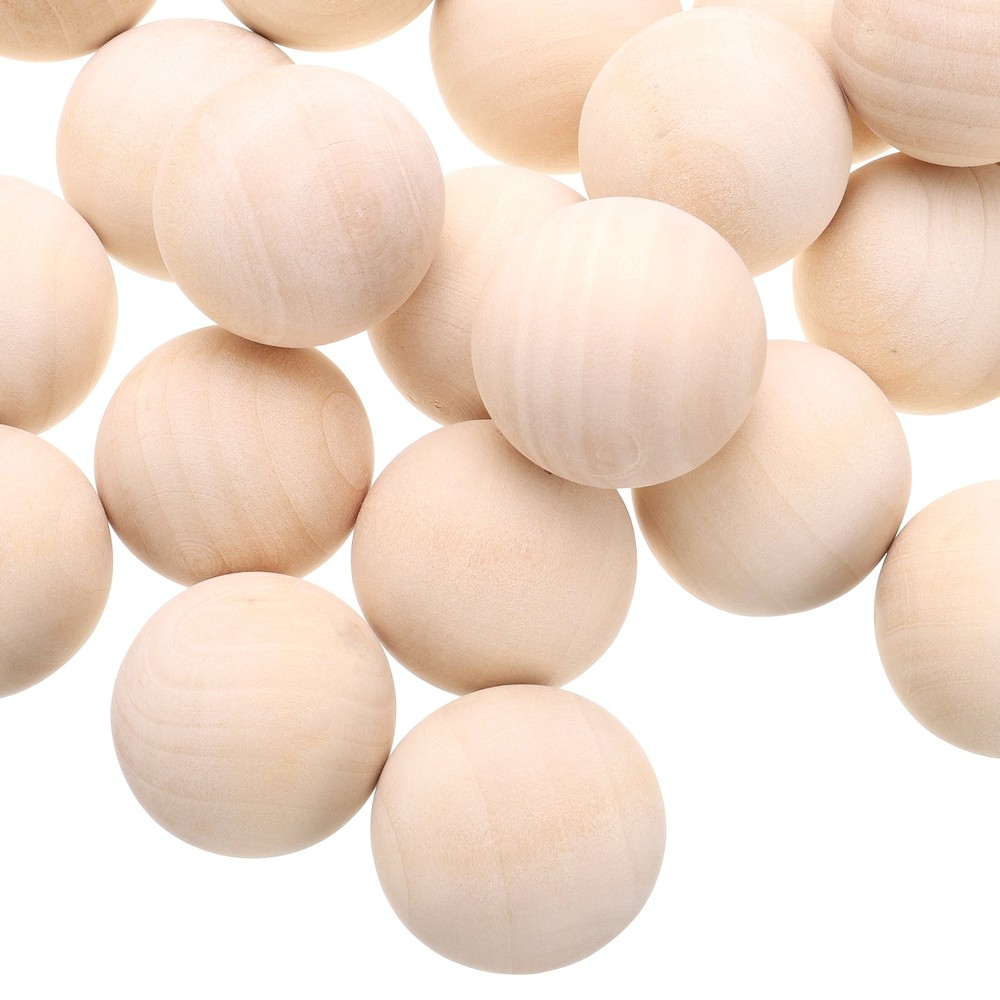 10 Pcs Wooden Round Balls 1-1/4″ Unfinished Wooden Balls Natural Wood Spheres