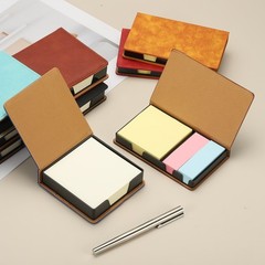 Leather Sticky Notes Holder, Post Notes Holder Box, Yellow