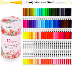 72 Colors Double Tip Brush Pens Art Markers, Artist Fine & Brush Pen Coloring Ma