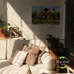 Briarwood Lane Summer Canvas Art 24×16 Sunflower Barn For Summer Large Canvas