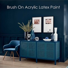 Acrylic Latex Brush-On Paint, Indoor/Outdoor Use, Gloss Banner Red, ½ Pint