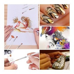PANDAFLY 18 Pieces Mini Paint Brush Set for Art Painting