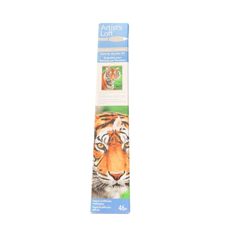 New Paint By Number Kit 16×20 Vertical Wooden Hanger Tiger