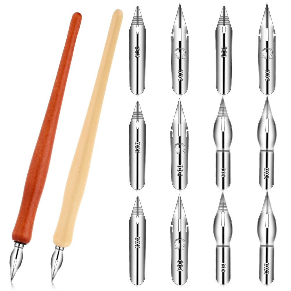 14 Pcs Comic Pen Nib Set Calligraphy Dip Pen Drawing Manga Art Supplies