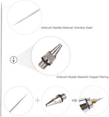 0.2/0.3/0.5mm Airbrush Nozzle Needle Kit Spray Gun Replacement For Maintenance