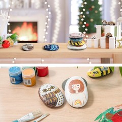 20 Pcs River Rocks Painting 3.3-4.5 Inch Large Smooth Flat DIY Art Stone