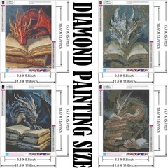 4 Packs Diamond Painting Kits for Adults-5D Dragon Diamond Art Kits for Adults..