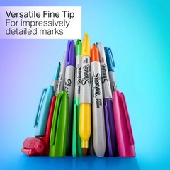 Sharpie Glam Pop Permanent Markers, Fine Tip, 1 Count (Pack of 24), Assorted