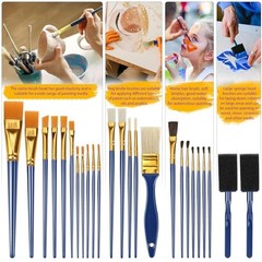 Painting Brushes, 25 All Purpose Paint Brushes Bulk Painting Brushes 25-Mix