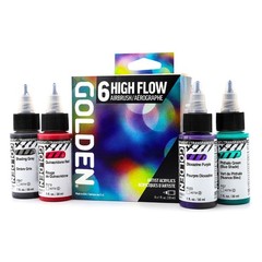 High Flow Acrylics by GOLDEN, Airbrush Set, 6 6 fl oz, Multicolored