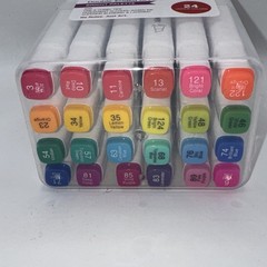 KINGART SET 24 DUAL-ENDED (BRIGHT PALETTE) ALCOHOL MARKERS FINE & CHISEL TIP NEW