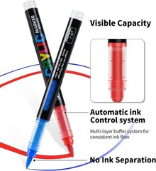 60 Colors Acrylic Markers, Soft Brush Tip Acrylic Paint Markers, Automatic Ink C