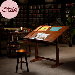 Extra-Large Wood Drafting Table: 42″ X 30″ Artist Drawing Desk – Height Adjustab
