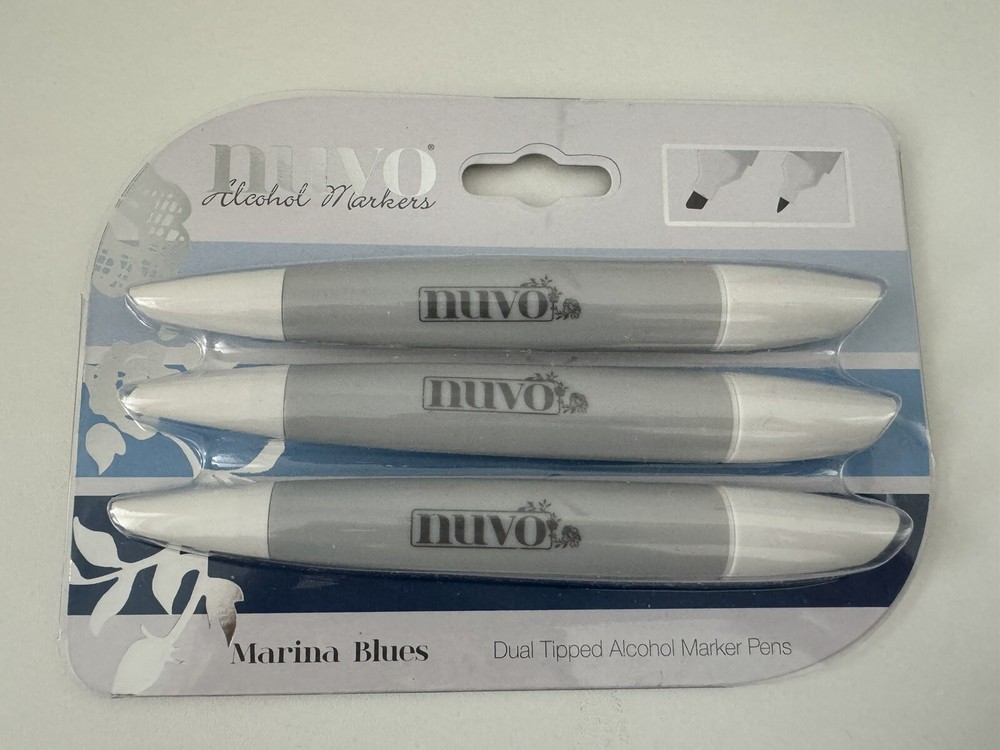 NUVO – Marina Blues – Dual Tipped Alcohol Markers – 3 Pack