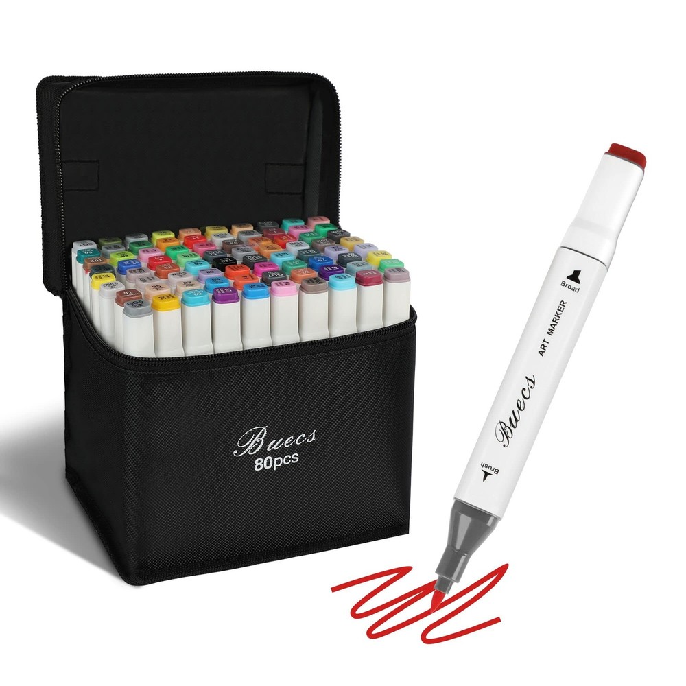 Alcohol Markers Brush Tip Double Tipped Art Marker 80 Count Suitable For Adults