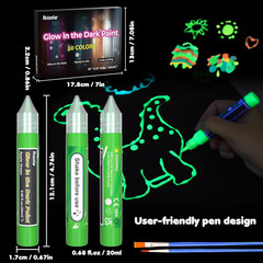 Glow in the Dark Paint, 10 Colors (20 Ml /0.68 Oz) 3D Permanent Acrylic Fabric P