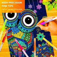 Soucolor Glitter Gel Pens for Adult Coloring Books, 120 Pack-60 , 60 Refills