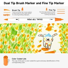 Shuttle Art Brush Pens,Watercolor Brush Pen Set,105 Colors,with 1 Coloring Book