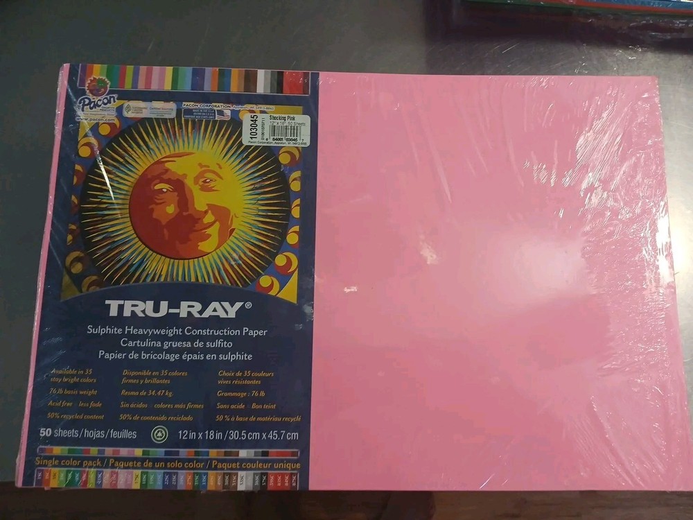 Tru-Ray Construction Paper, Shocking Pink, 12″ x 18″, 50 Sheets