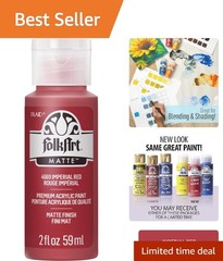 2 oz Folkart Acrylic Paint in Imperial Red – Ideal for Canvas and Wood Projects