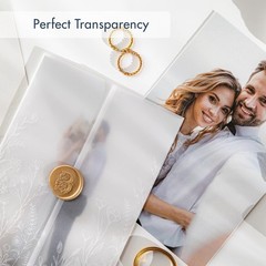100 PCS PreFolded Vellum Jackets 5×7 Inch Translucent Invitation Sleeves