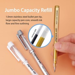 1mm Medium Fine Point Gold Silver White Ink Gel Pens Opaque Archival 3 Packs