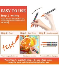 Acrylic Brush Marker 72 Colours Paint Pens, Soft Brush Tip Acrylic Marker Pens,
