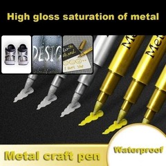 6Pcs Metallic Paint Marker Pens Gold Silver Permanent Art Markers for Crafts