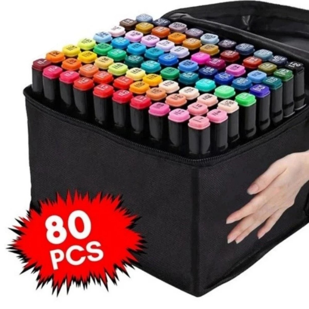 80 Colors Art Markers Pens, Dual Tips Alcohol Markers Permanent Sketch Markers