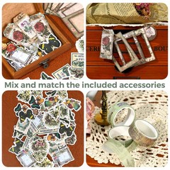 Scrapbooking Kit (185 PCS), Medieval Chapter- Green Forest, Perfect for Bulle…