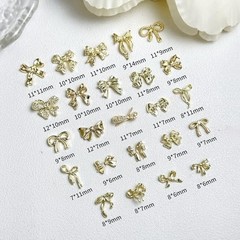 240 Pcs Gold Bow Nail Charms, Golden Bows Nail Art Studs for Acrylic gold