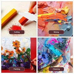 Rust-Resistant Artist Palette Knives Set 15pcs Wood Handle for Canvas Acrylic