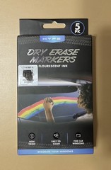 Window Hype Dry Erase Markers for Cars Glass Washable,5 Colors Liquid