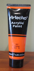 NEW Artecho Acrylic Paint Orange Paint 120ml 4.05 US fl. oz. Tube