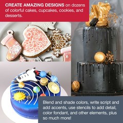 Master Airbrush Cake Decorating Set 12 Chefmaster Airbrush Colors Compressor