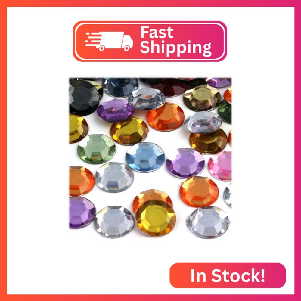 The Crafts Outlet 144-Piece Round Rhinestones, 14mm, Pastel Assortment