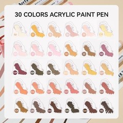 30 Colors Skin Tone Acrylic Paint Pens – Brush Tip Markers for Art, DIY Crafts,