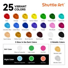 Shuttle Art 25 Colors Outdoor Acrylic Paint 2 Fl Oz (Pack of 25), 25