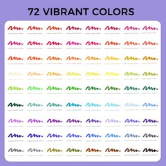 72 Colors Markers for Adult Coloring Books, Dual Tip Markers for School, Fine…