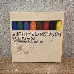 Mighty Mark 7000 Permanent Marker Set, Multicolor 8-Color Chisel Nib