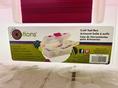 Creative Options Craft Tool Box Organizer 13X7.5X5 Clear W/Magenta