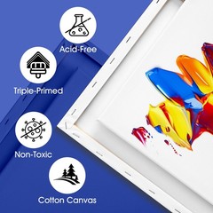 Stretched Canvas for Painting Multi 5 Pack Square Canvas 4×4, 6×6, 8×8, 10×10…